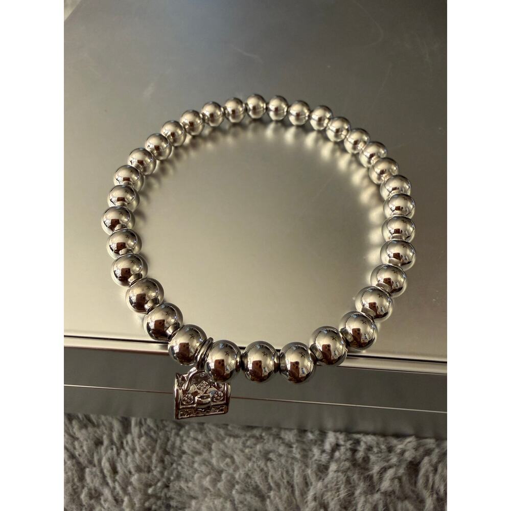 Bracelet 6MM Beads stainless steel not fade stretchy bracelet - Picture 3 of 5